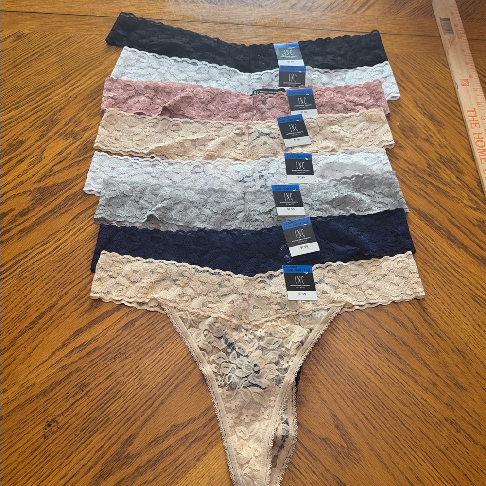 Set of 8 I.N.C.  Lace Thong core panty Underwear Lingerie panty set